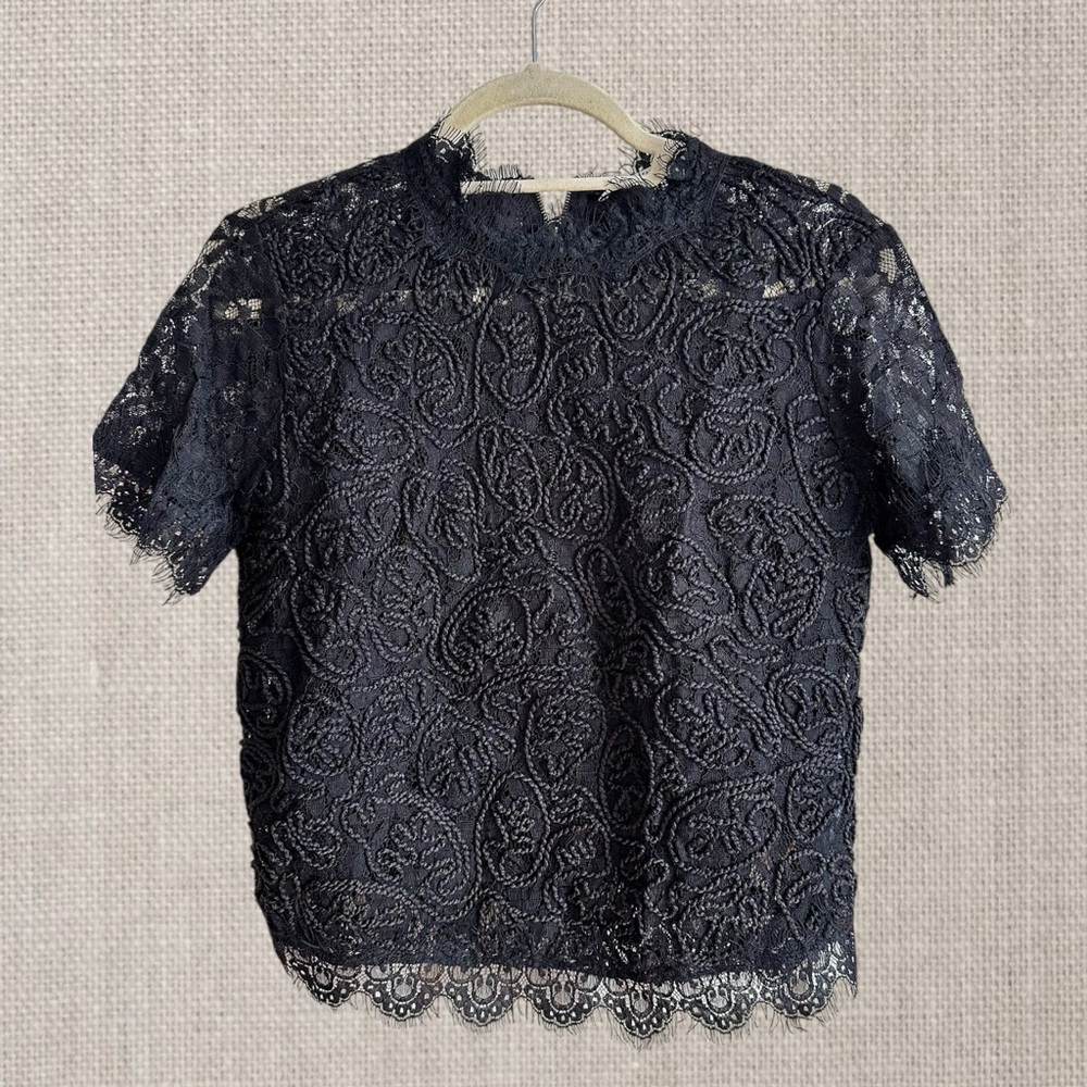 Zara Elegant Black Lace Top